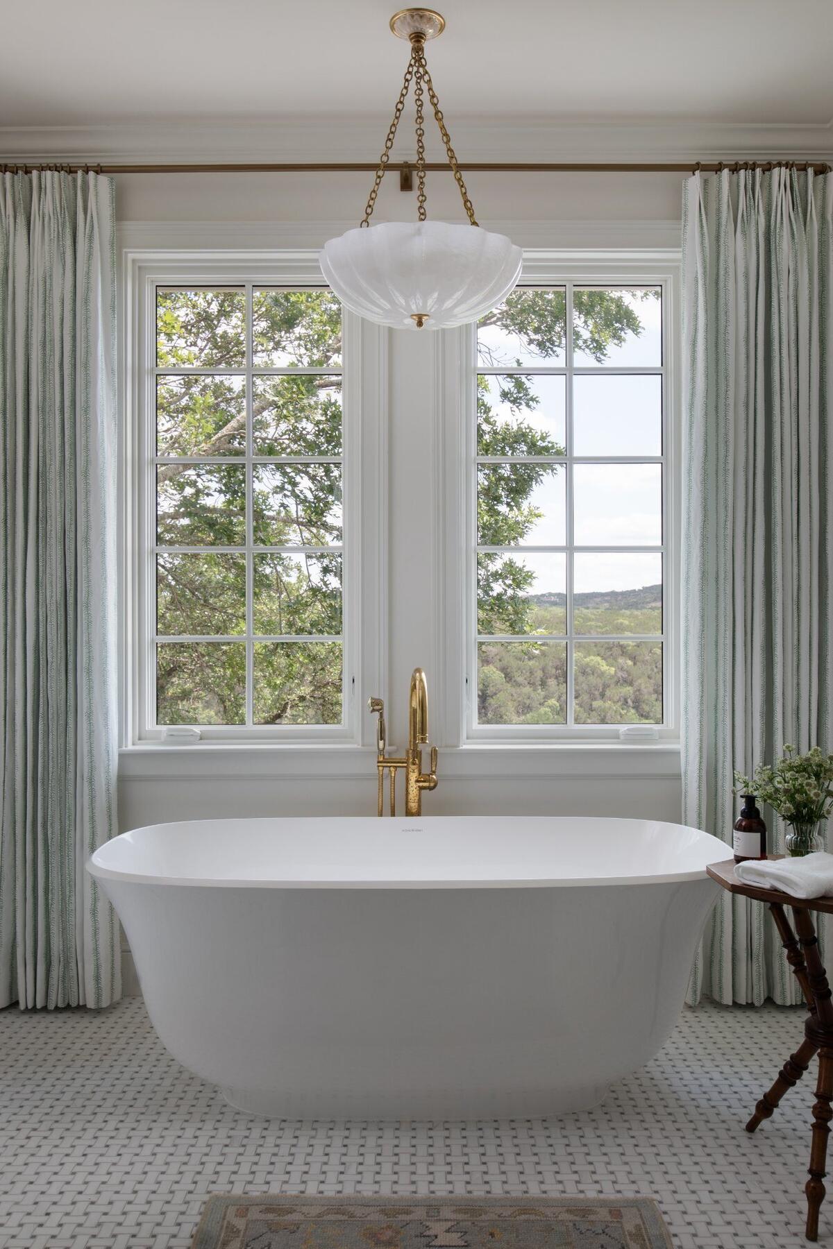Master bath with freestanding tub