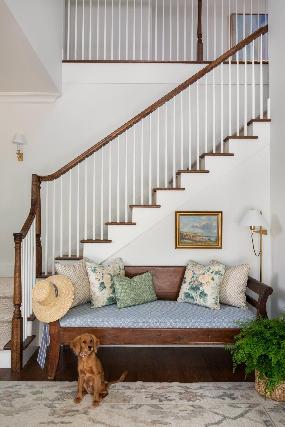 Entry hall with custom staircase